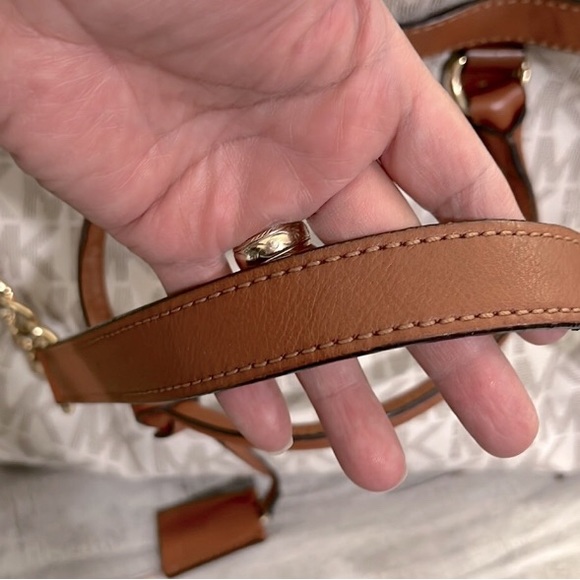 Large Michael Kors Hamilton White and Brown - Picture 9 of 16